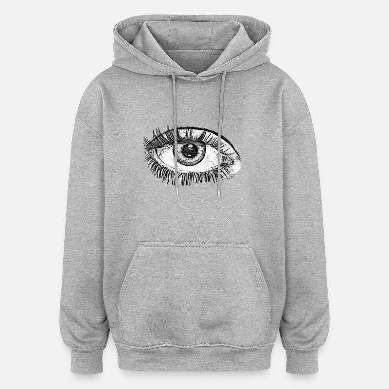 OEIL - Sweat à capuche oversize unisexe - gris chiné