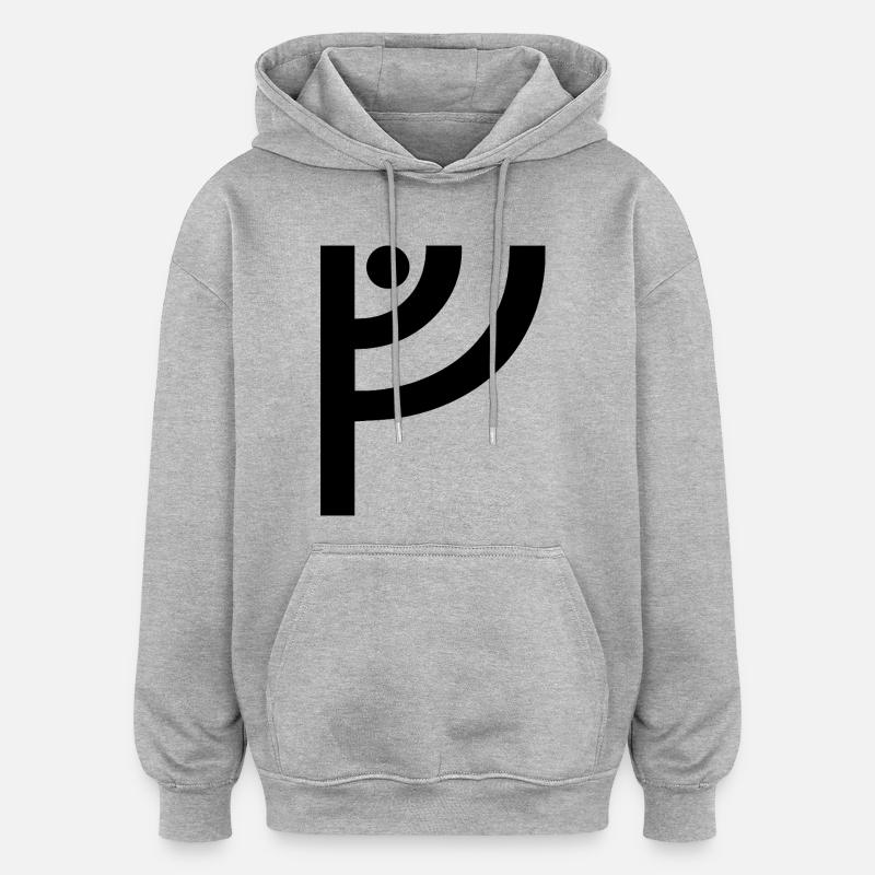 V Viking Rune - Sweat à capuche oversize unisexe - gris chiné