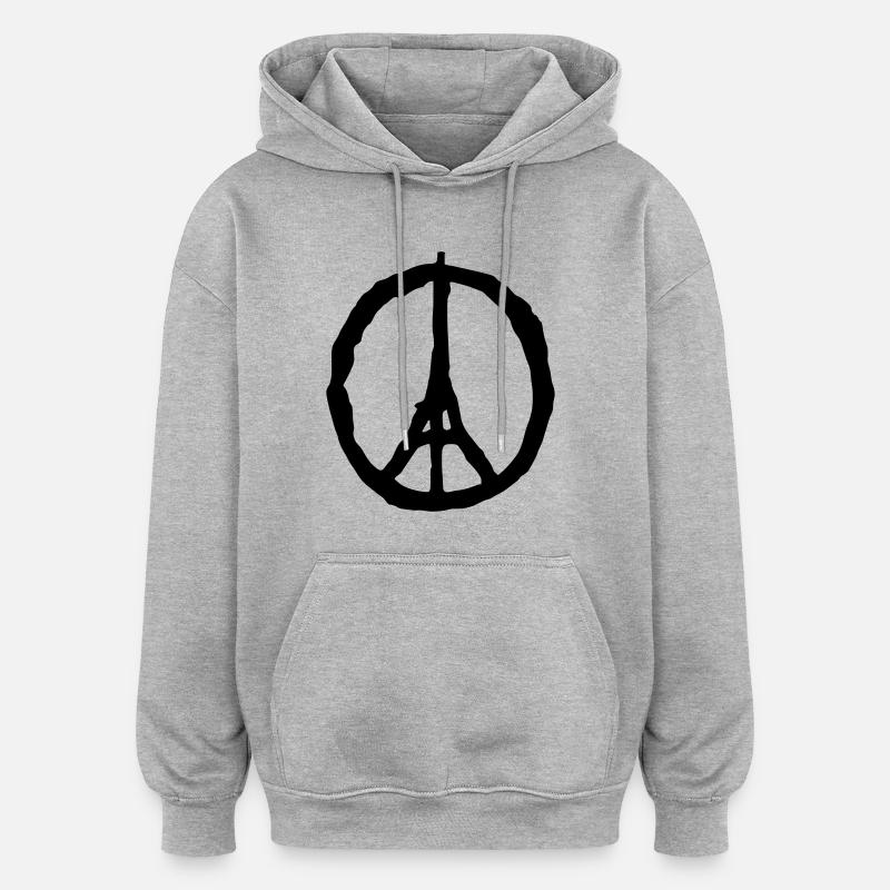 peace paris - Oversized Unisex Hoodie - Grau meliert