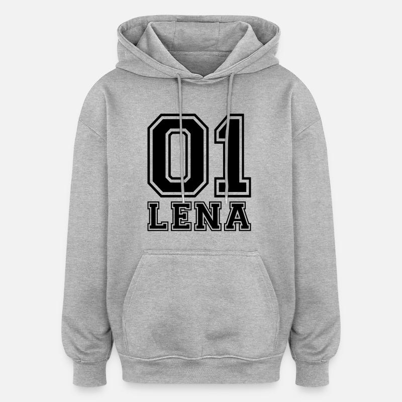 Lena - Nom - Sweat à capuche oversize unisexe - gris chiné