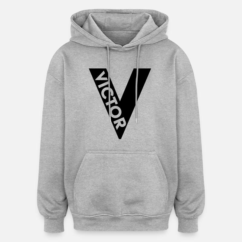 NATO V - Oversized Unisex Hoodie - Grau meliert