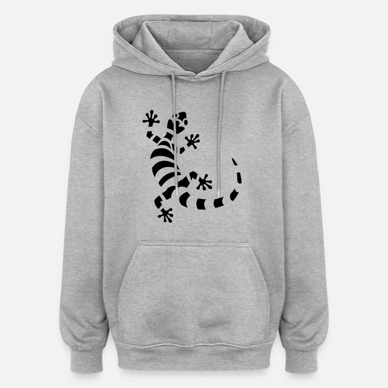 Gecko - Oversized Unisex Hoodie - Grau meliert
