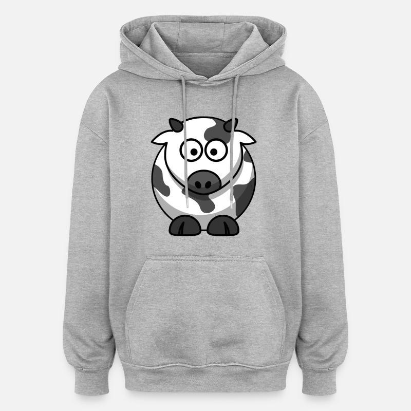 cow118 - Sweat à capuche oversize unisexe - gris chiné