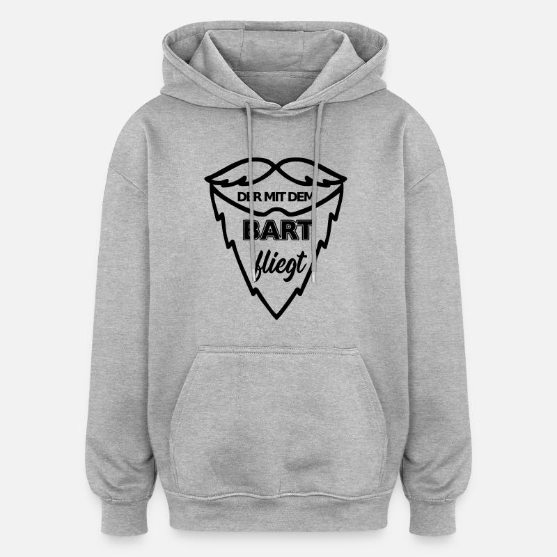 bartfliegt - Oversized Unisex Hoodie - Grau meliert