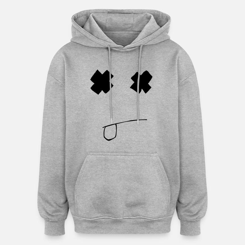 mortseul - Sweat à capuche oversize unisexe - gris chiné