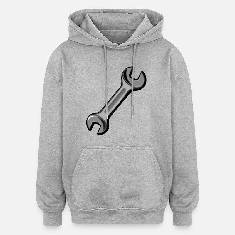 Clé / outil - Sweat à capuche oversize unisexe - gris chiné