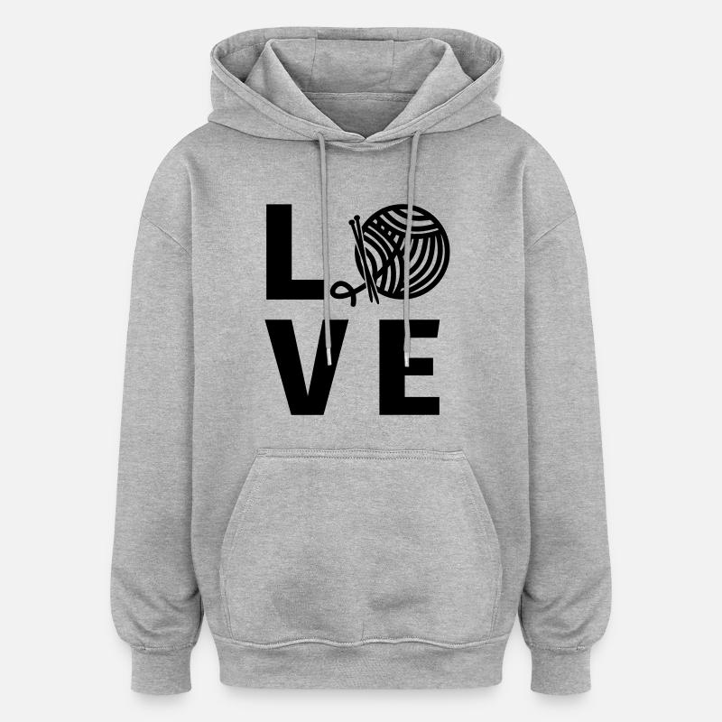 Stricken - Oversized Unisex Hoodie - Grau meliert