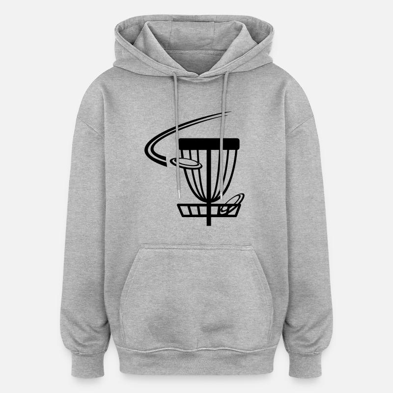 Discgolf-Korb - Oversized Unisex Hoodie - Grau meliert