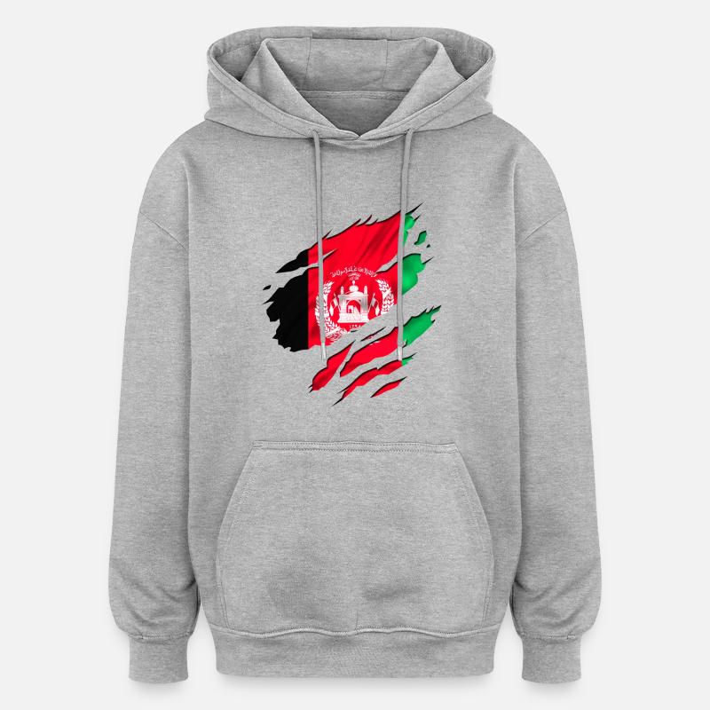 afghanistan frieden krieg - Oversized Unisex Hoodie - Grau meliert