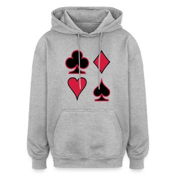 Poker Deck Dealer Trumpf Spielkarten Skat Canasta - Oversized Unisex Hoodie - heather grey - Front - Noah (186cm)