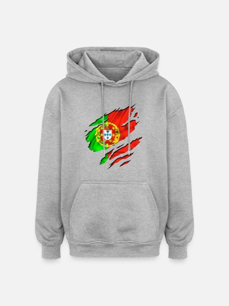 fussball fußball land - Oversized Unisex Hoodie - Grau meliert