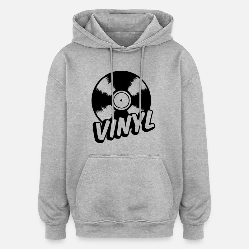 vinyl - Sweat à capuche oversize unisexe - gris chiné