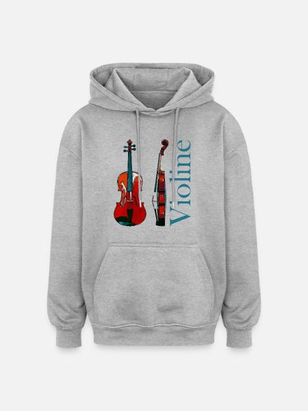 violon - Sweat à capuche oversize unisexe - gris chiné
