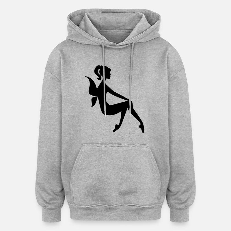 fée - Sweat à capuche oversize unisexe - gris chiné