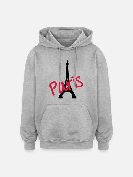 Eiffel Tower Paris - Oversized Unisex Hoodie - heather grey