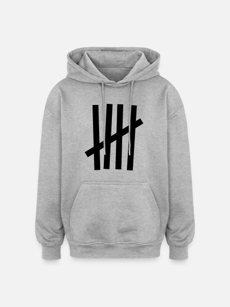 Tally 5 strokes - Oversized Unisex Hoodie - heather grey
