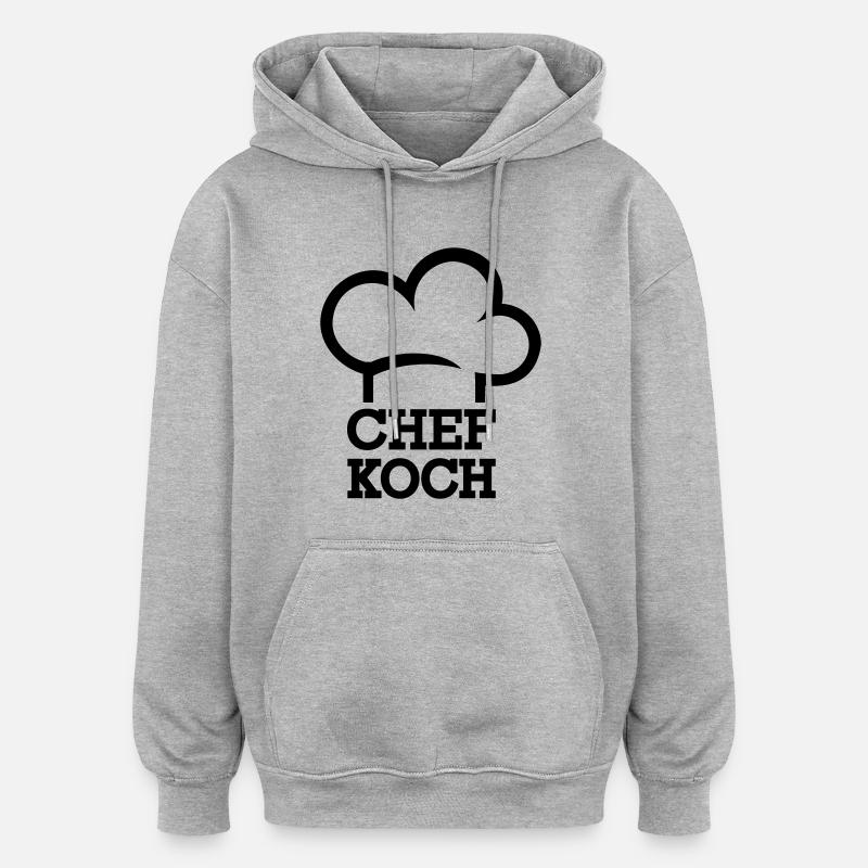 Cuisinier - Sweat à capuche oversize unisexe - gris chiné