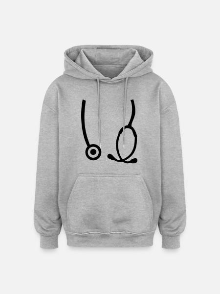 Stethoskop Arzt - Oversized Unisex Hoodie - Grau meliert
