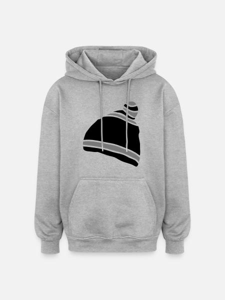 casquette - Sweat à capuche oversize unisexe - gris chiné