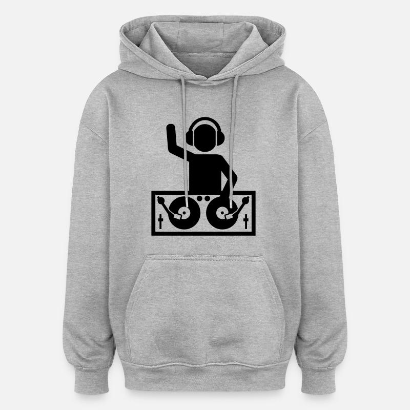 DJ - Sweat à capuche oversize unisexe - gris chiné