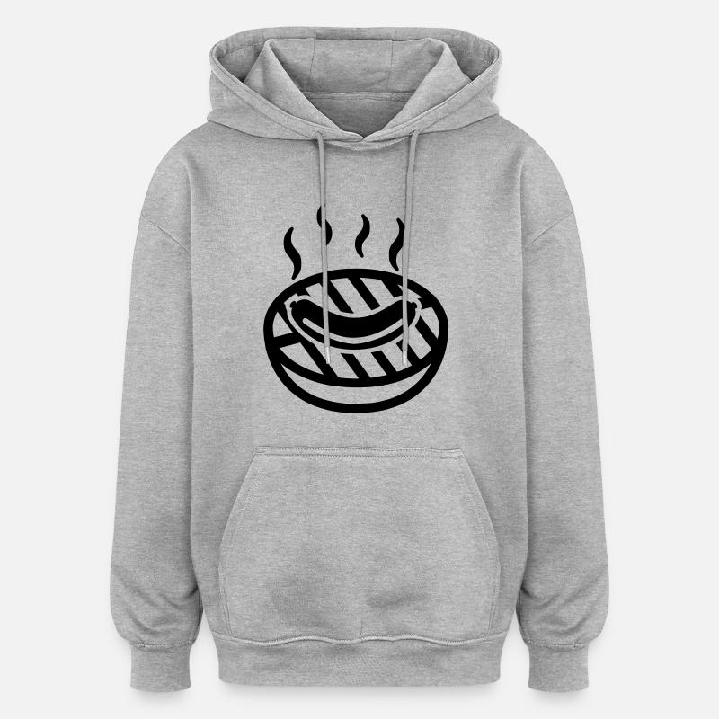 Grill - Sweat à capuche oversize unisexe - gris chiné