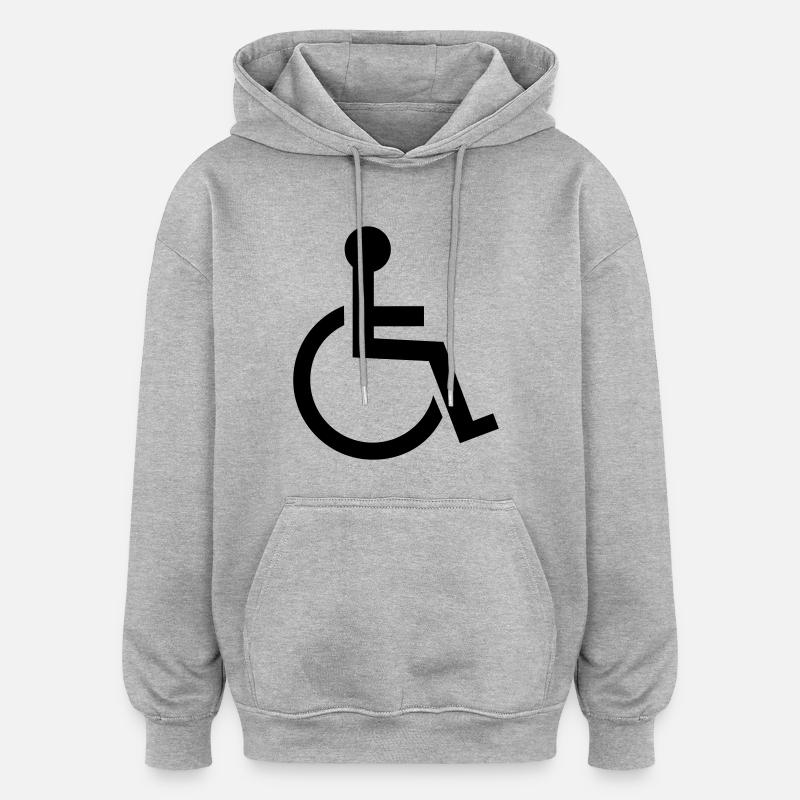 rollstuhl - Oversized Unisex Hoodie - Grau meliert