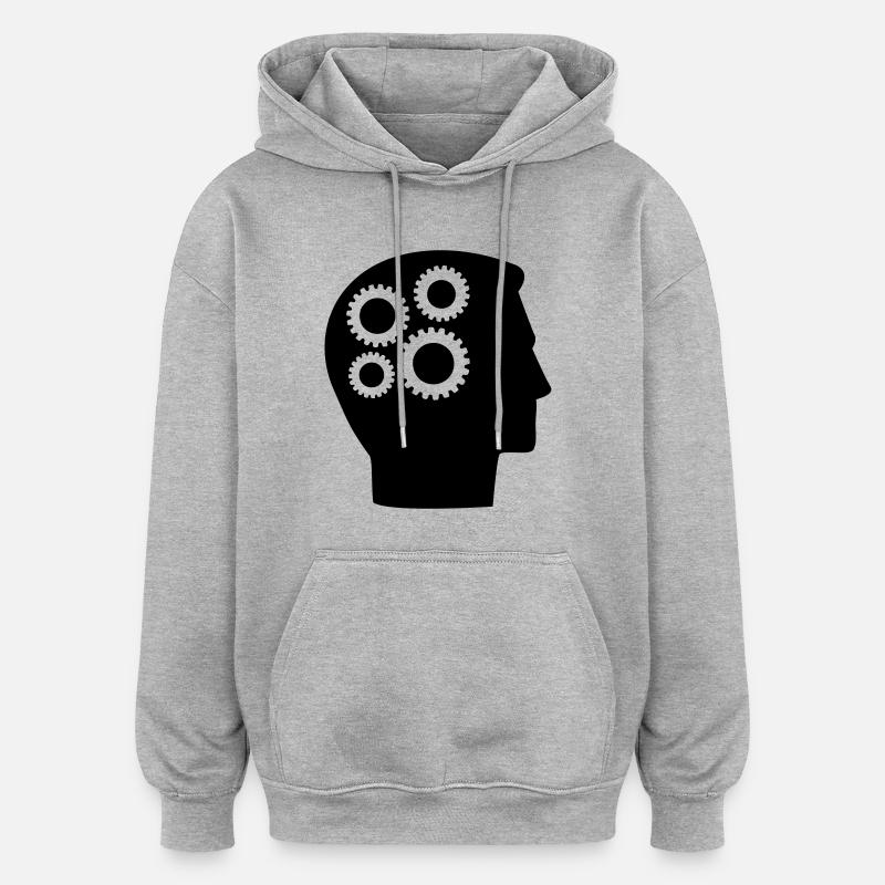 Kopf - Oversized Unisex Hoodie - Grau meliert