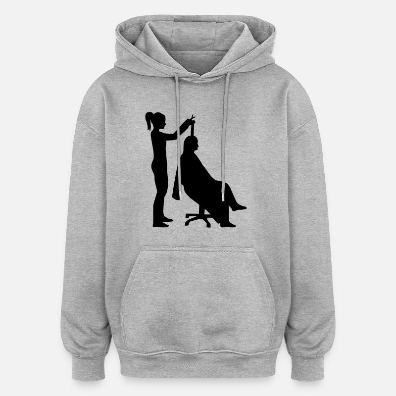 Coiffeur - Sweat à capuche oversize unisexe - gris chiné