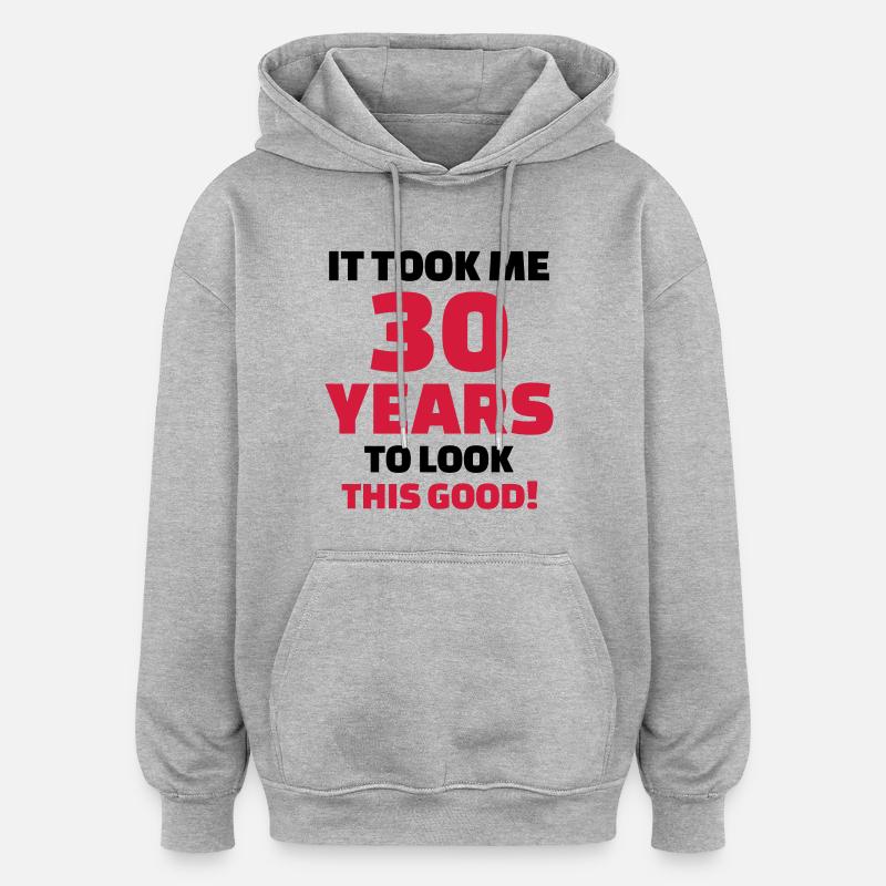 30 Years Anniversaire - Sweat à capuche oversize unisexe - gris chiné