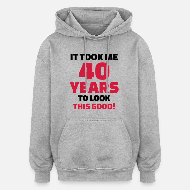 40 Years Anniversaire - Sweat à capuche oversize unisexe - gris chiné