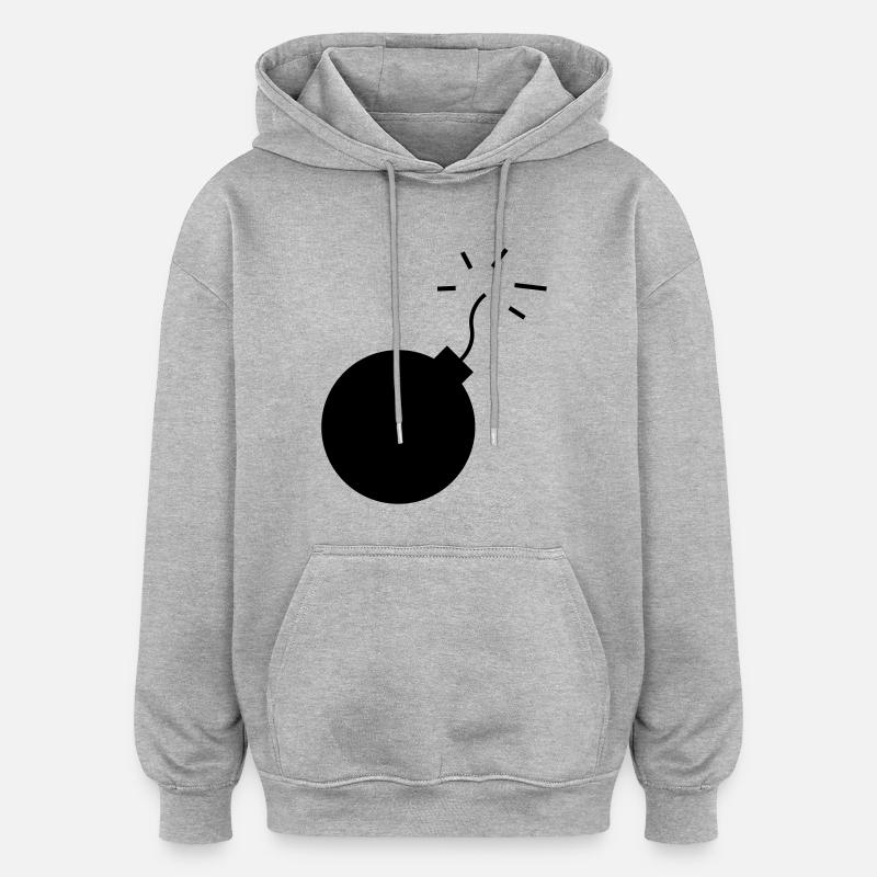 bombe - Oversized Unisex Hoodie - Grau meliert