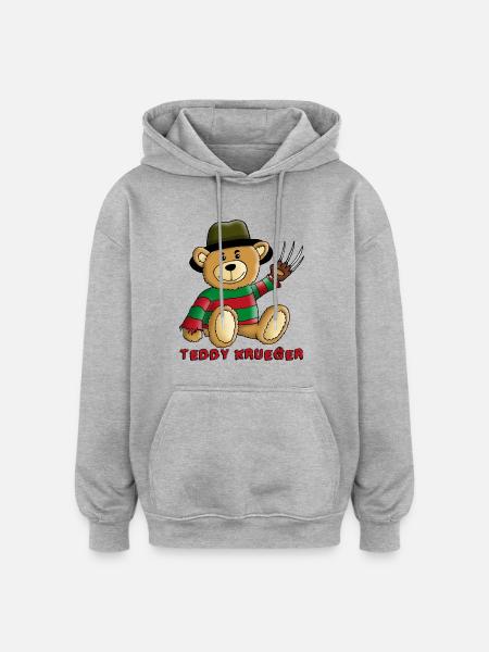 teddy_krueger_102015_b - Oversized Unisex Hoodie - Grau meliert
