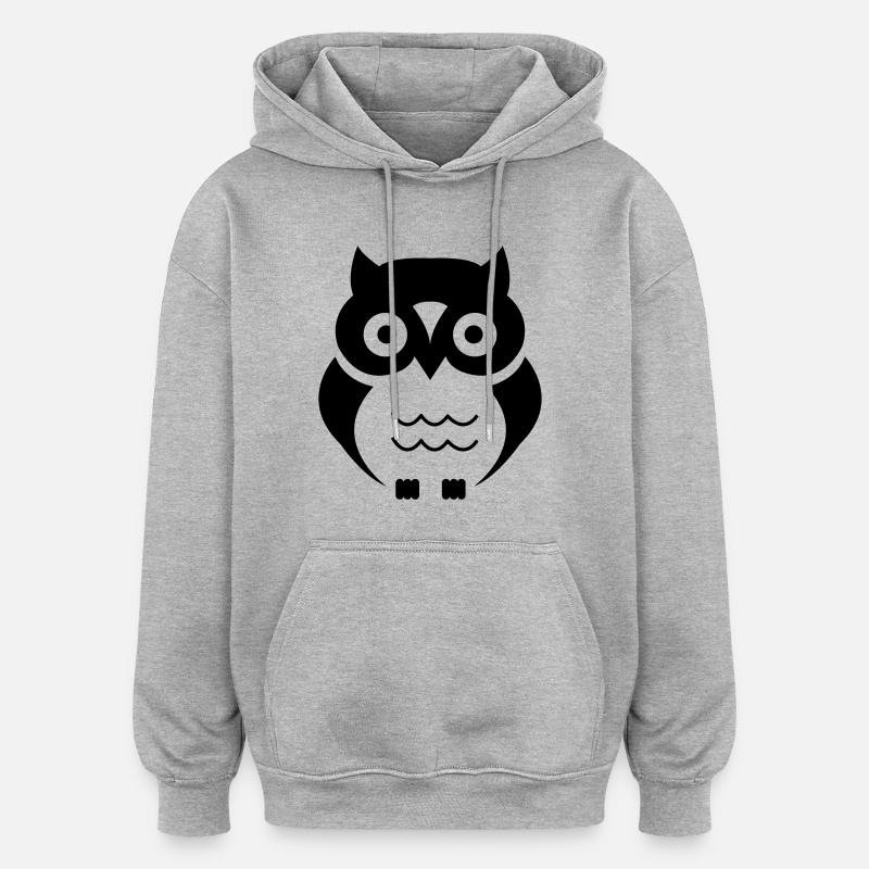 eule - Sweat à capuche oversize unisexe - gris chiné