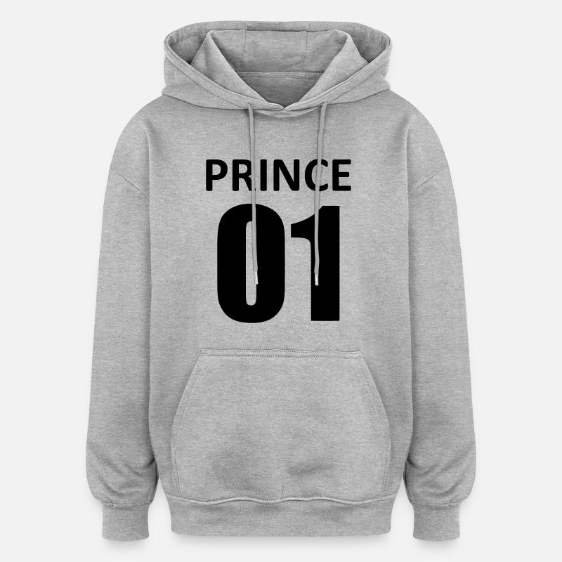 prince 01 - Sweat à capuche oversize unisexe - gris chiné