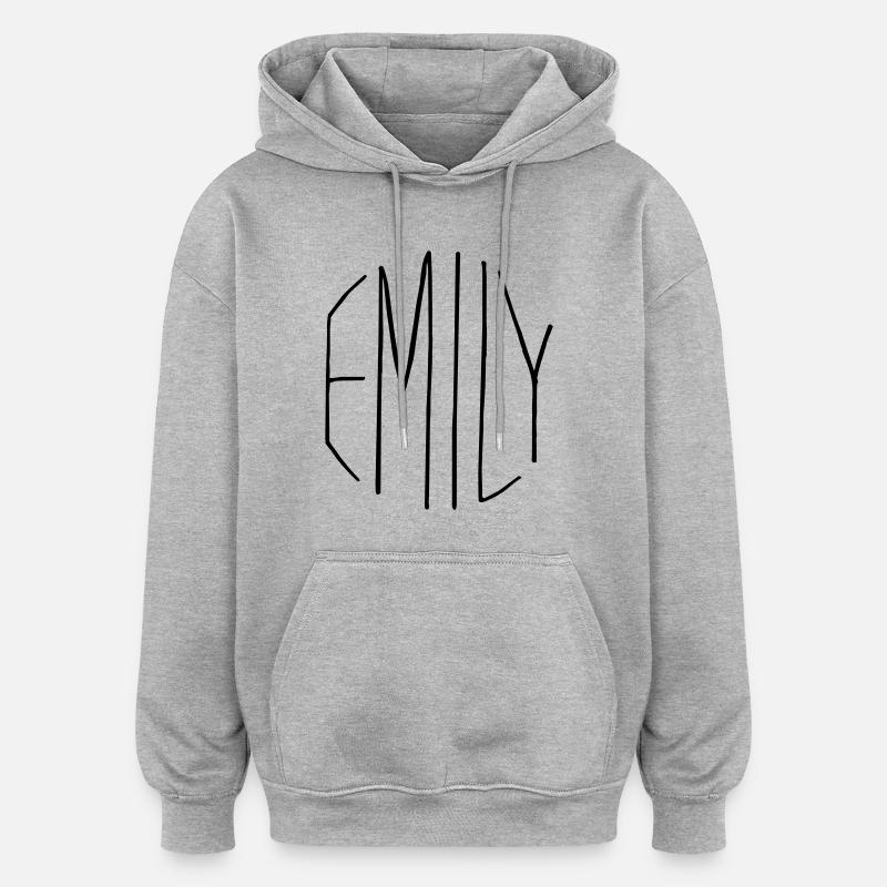 Cadeau d'Emily - Sweat à capuche oversize unisexe - gris chiné