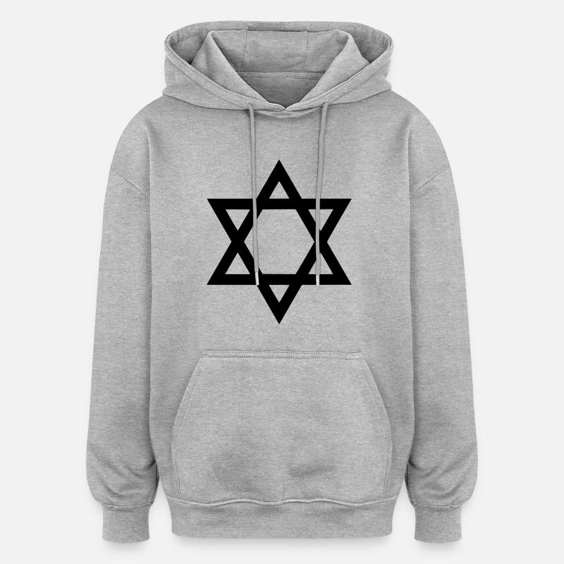 David Star - Sweat à capuche oversize unisexe - gris chiné