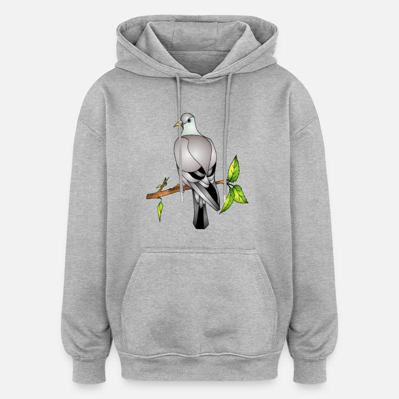 Vogel - Oversized Unisex Hoodie - Grau meliert