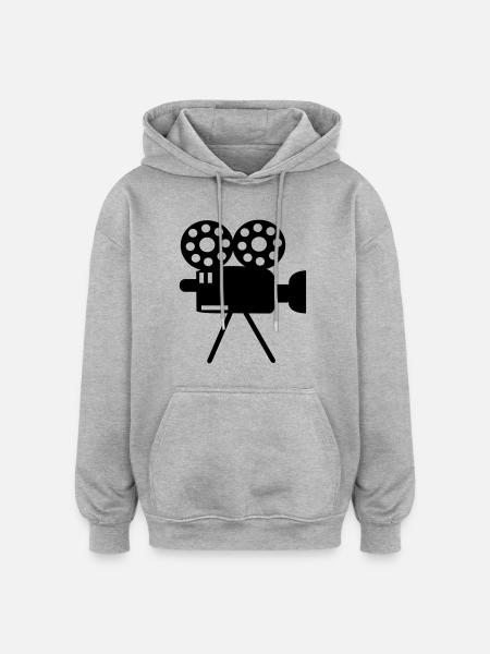 Camera Icon Film - Oversized Unisex Hoodie - heather grey