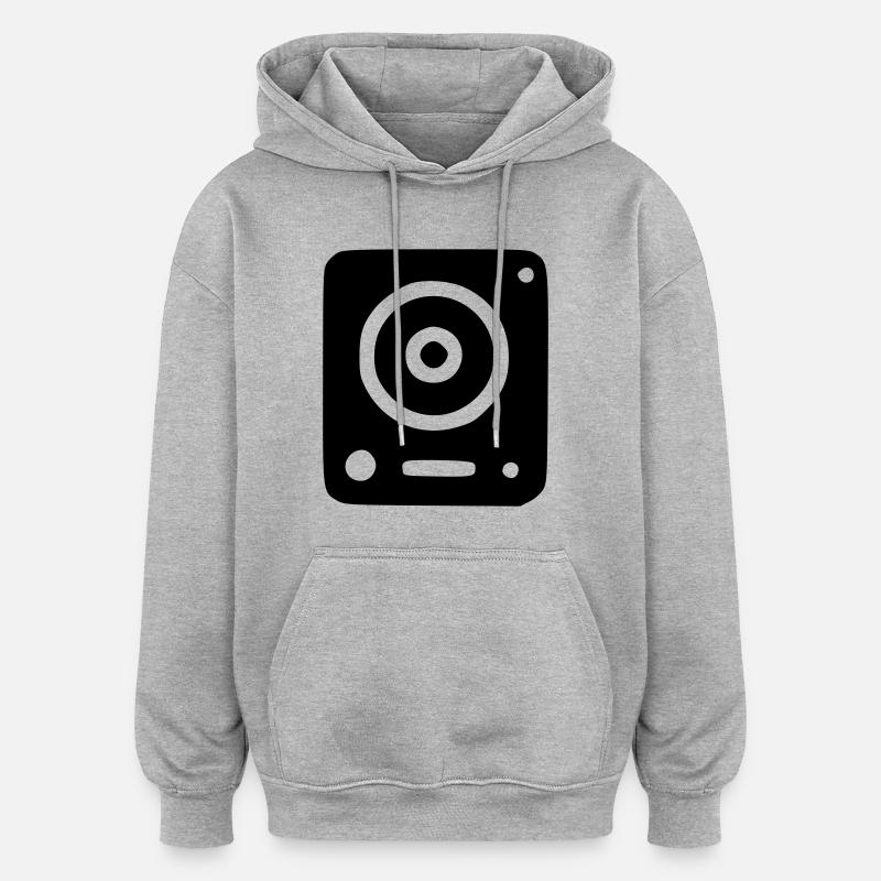 Enceinte musique - Sweat à capuche oversize unisexe - gris chiné