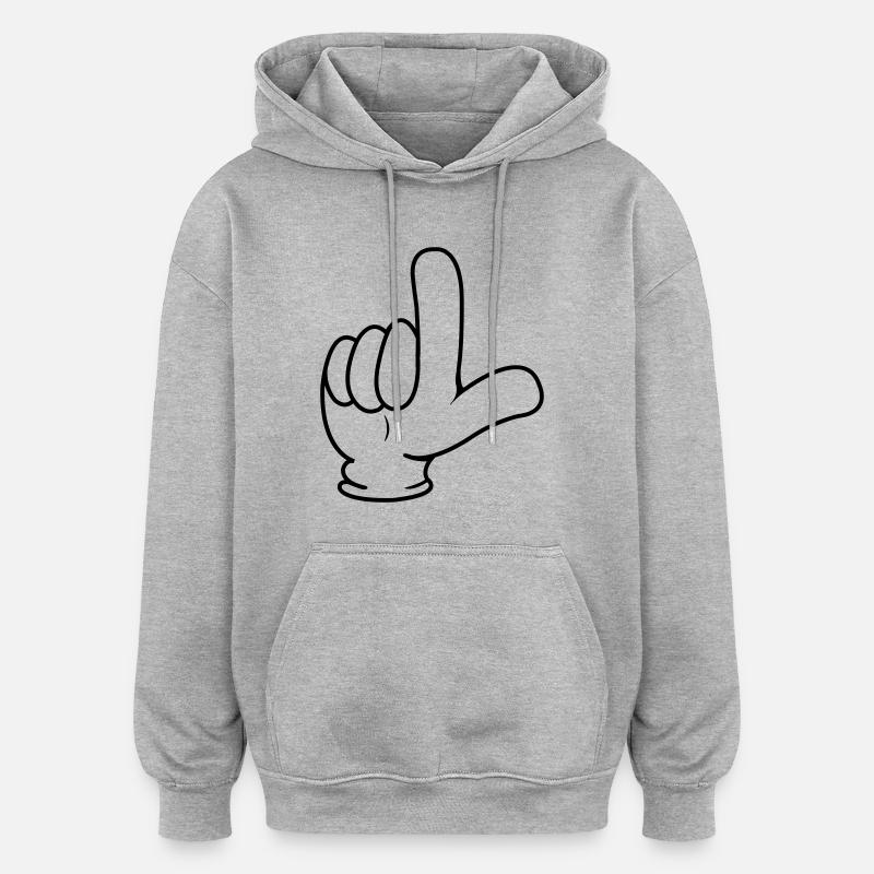 Zeigefinger - Oversized Unisex Hoodie - Grau meliert
