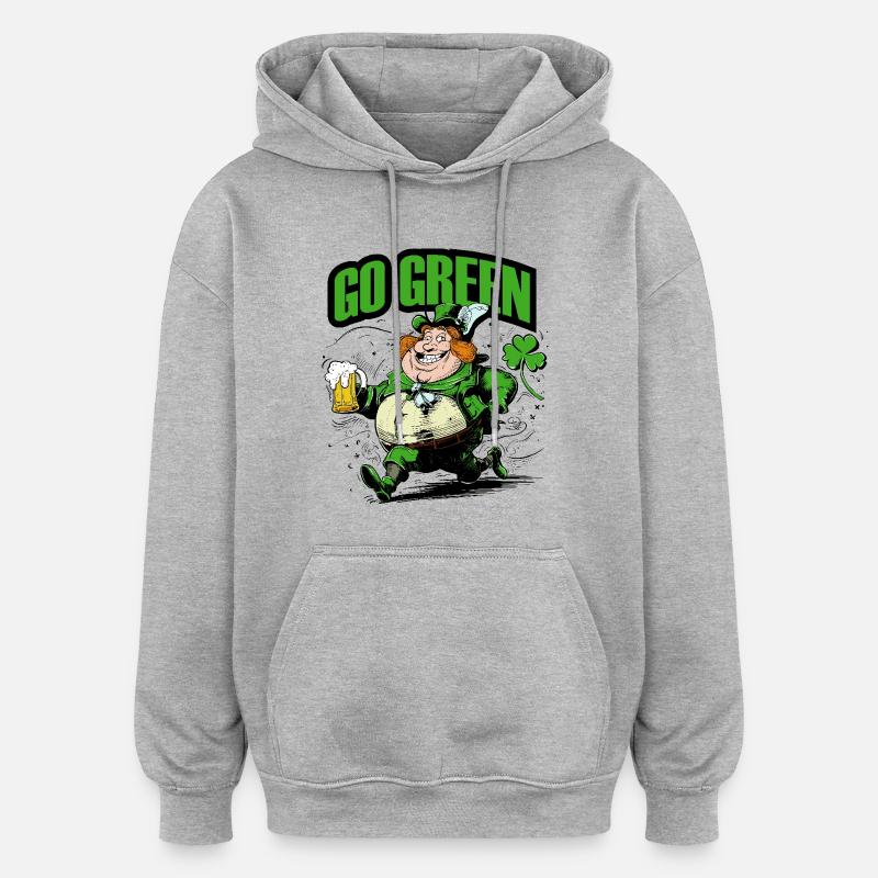 Passez au vert - Sweat à capuche oversize unisexe - gris chiné