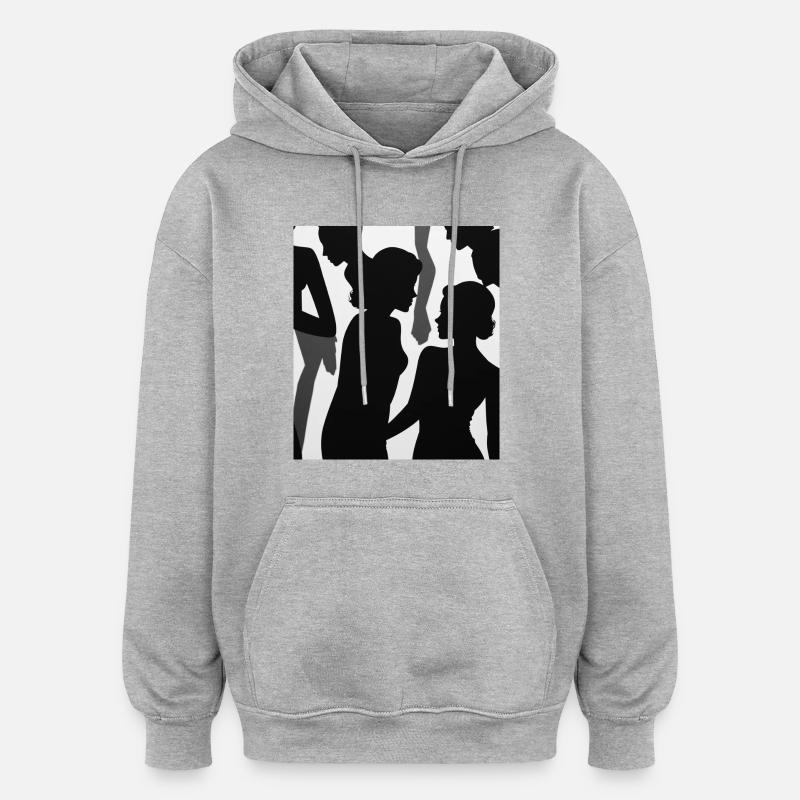 Schatten der Figur - Oversized Unisex Hoodie - Grau meliert