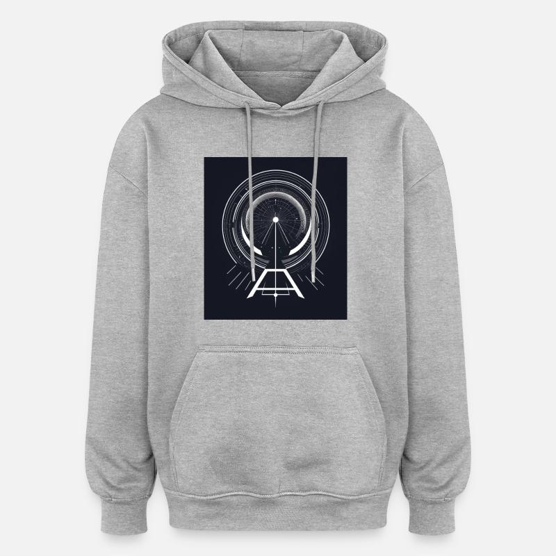 Abstract Geometric GraphicsAbstract Graph - Oversized Unisex Hoodie - heather grey
