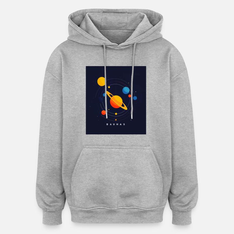 Système planétaire Bauhas - Sweat à capuche oversize unisexe - gris chiné