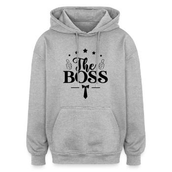 Der Chef - Oversized Unisex Hoodie - Grau meliert - Vorne - Noah (186cm)