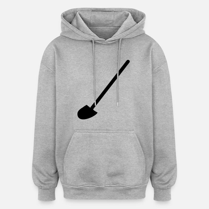 Bêche - Sweat à capuche oversize unisexe - gris chiné