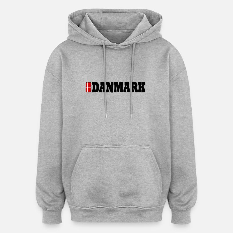 Dänemark - Oversized Unisex Hoodie - Grau meliert