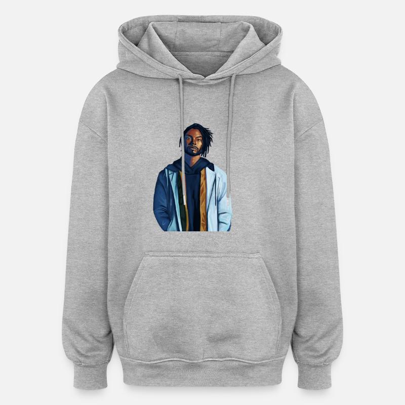 Miguel - Sweat à capuche oversize unisexe - gris chiné