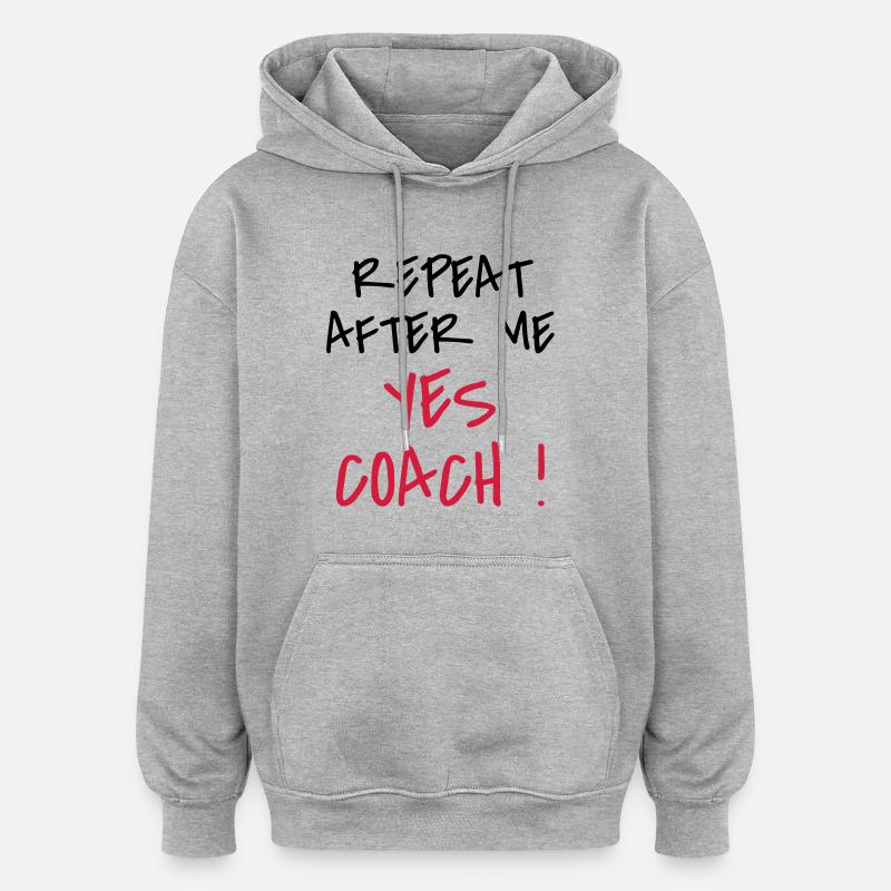 Coach / Coaching / Entraineur / Sport - Sweat à capuche oversize unisexe - gris chiné