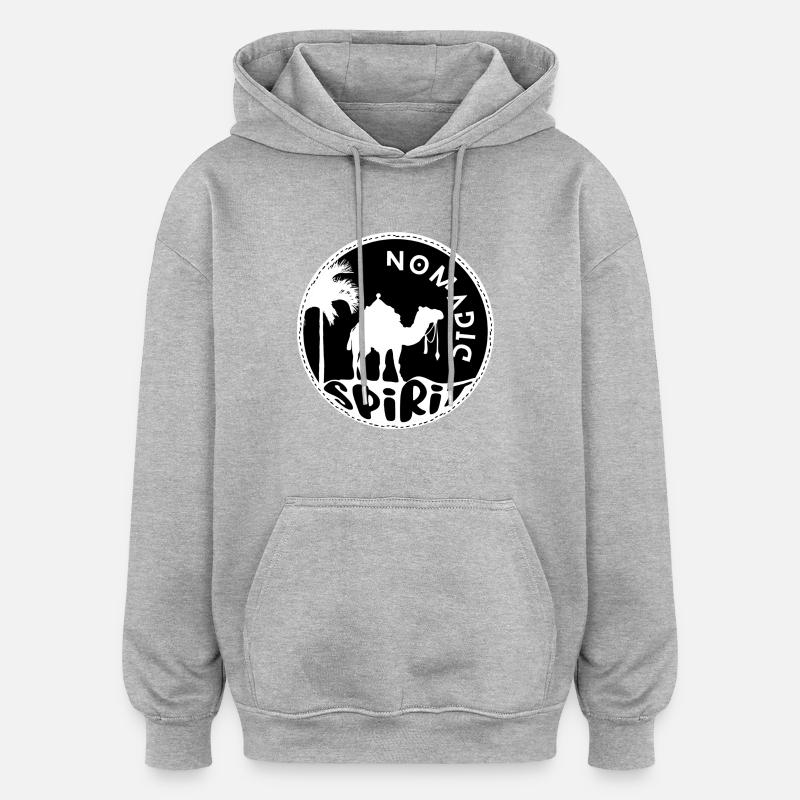 Nomadischer Geist - Oversized Unisex Hoodie - Grau meliert